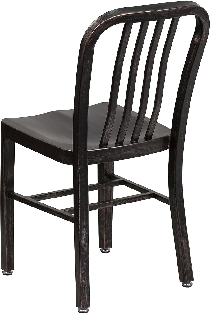 Flash Furniture Gael Commercial Grade 2 Pack Black-Antique Gold Metal - Image 7