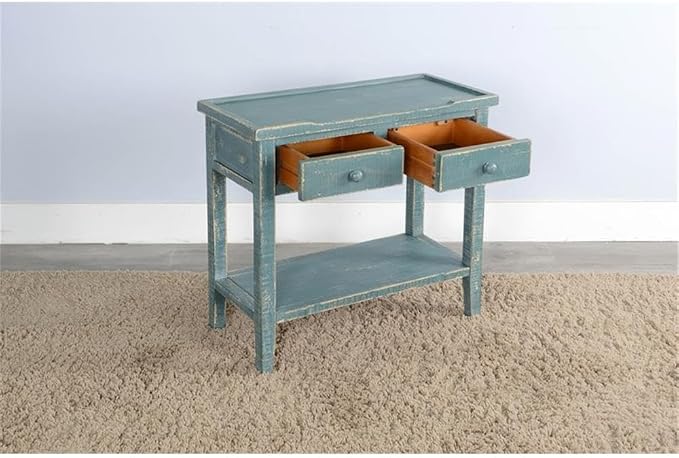 Sunny Designs Marina Sea Grass Wood Side Table - Image 3