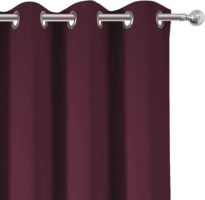 Burgundy Red Thermal Blackout Curtains/52 x 108 Inch/Set of 2 Panels Room - Image 7