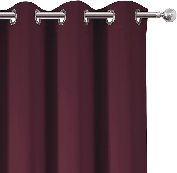 Burgundy Red Thermal Blackout Curtains/42 x 84 Inch/Set of 2 Panels Room - Image 7