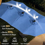 Aoxun 8-Piece Patio Table and Chairs Set & 15ft Patio Umbrella - Image 7