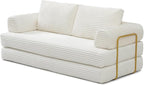 HANXIN 80 Inch Convertible Sleeper Sofa Bed, High Back Plush Corduroy Folding - Image 8