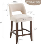 VKNOW Bar Stools Set of 2, Modern Counter Stools - Image 2