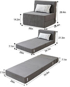 HJAHHSM Small Couch Boneless Futon Sleeper Sofa Bed Cloud Lounge Reading Chair - Image 3