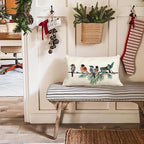 RABUSOFA Christmas Outdoor Pillow Covers Waterproof 12x20 Inch Birds Christmas - Image 3