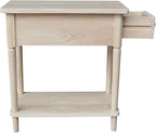 International Concepts Solid Wood Narrow Side Table Unfinished - Image 7