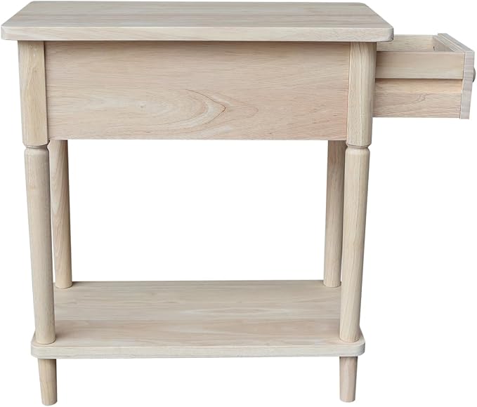 International Concepts Solid Wood Narrow Side Table Unfinished - Image 7