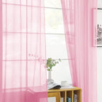 SpaceDresser Sheer Voile Window Treatment Rod Pocket Curtain Panels - Image 7
