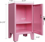 ALBAD Metal Nightstand with Lockable Cabinet, Compact Mini Locker Bedside Table - Image 3