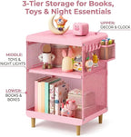 SYKIARIOL Kids Nightstand for Girls, Metal Bedside Table - Image 4