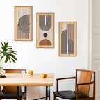 IARTTOP Mid-century Modern Boho Wooden Wall Art Framed 8x16 Inch Orange - Image 5