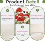 RABUSOFA Spring Summer Outdoor Geranium Pillow Cover Waterproof 12x20 - Image 3