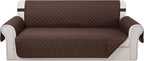 Reversible 4 Seater Sofa Cover 91" Large, Chocolate | Couch Cover Furniture by LuxshareHome