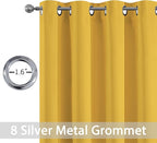 Yakamok Room Darkening Curtains 52x45 inch Long Mustard Yellow-Living Room | 2 - Image 2