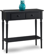Leick Home Coastal Console Table, Solid Wood, 2 Storage Drawers, Bottom Display by LeickFurniture
