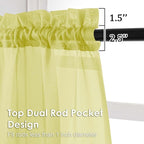 Sheer Curtains 63 inch Length 2 Panels Set - Image 2