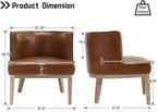 Brown Leather Barrel Chairs Set of 2 - Image 2