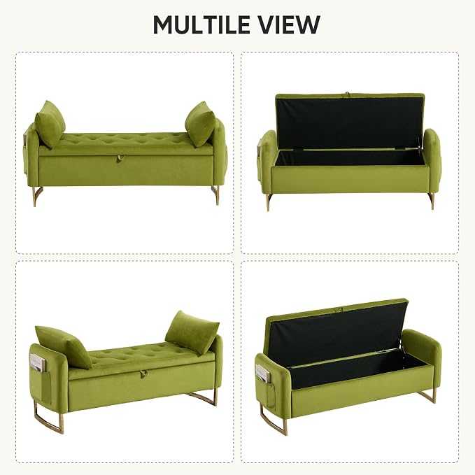 48" End of Bed Bench, Modern Storage Benches - Image 8