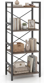 Tangkula 3-Tier Industrial Bookshelf, 16.5" Width Wooden Open Bookcase by TANGKULA