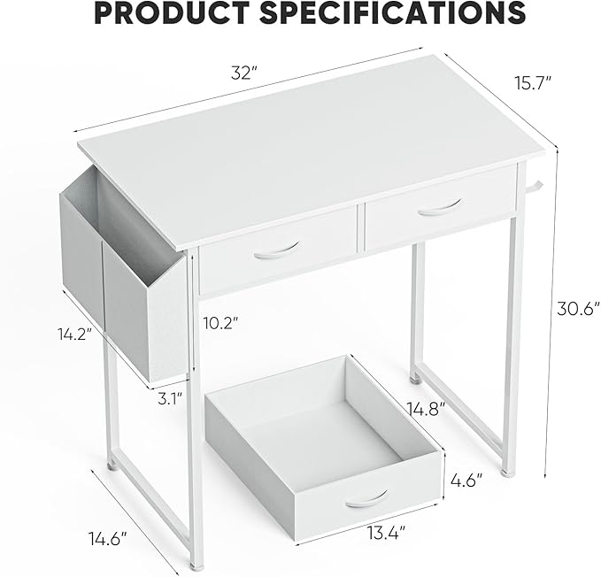 DUMOS 32" Home Office Computer Desk - Image 3
