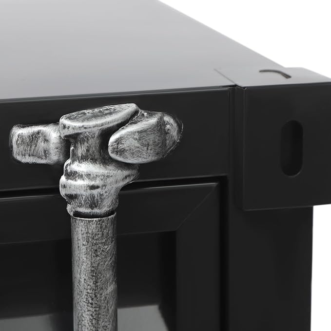 Side Table, Industrial Metal Container Cabinet, Wrought Iron Container Side - Image 8