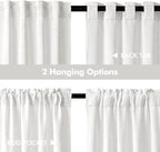 MIULEE Bleached Linen Kitchen Curtain 24 Inches Length 2 Panels Farmhouse | - Image 5