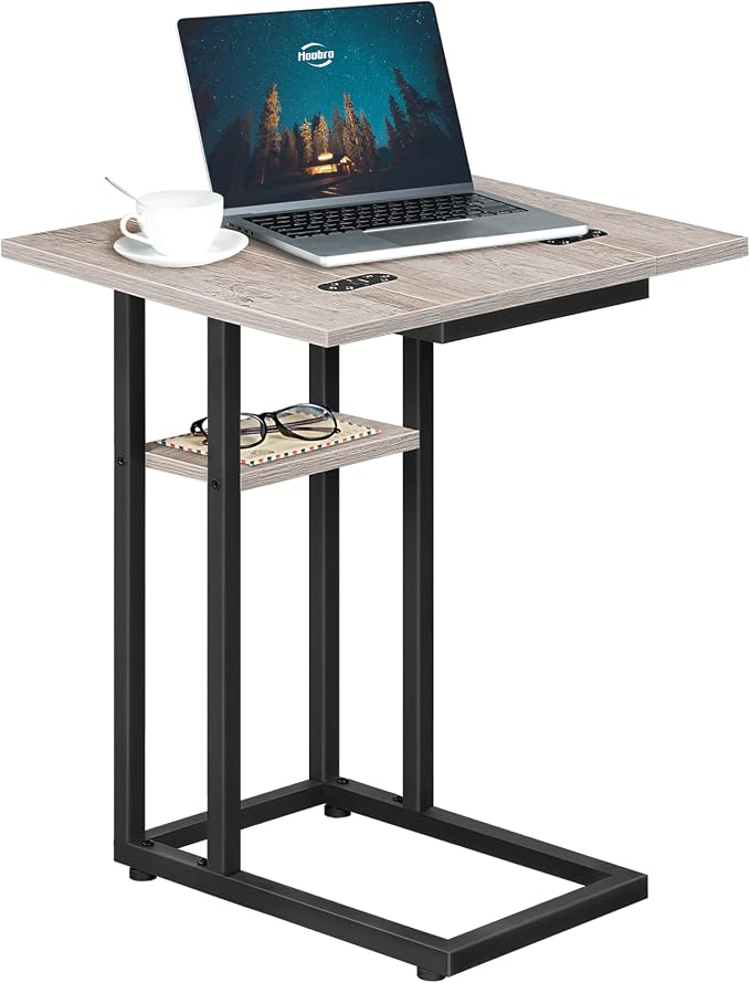 HOOBRO Foldable End Table, C Shaped Side Table - Image 9