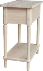 International Concepts Solid Wood Narrow Side Table Unfinished - Image 4