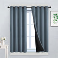Yakamok Stone Blue 100% Blackout Curtains 45 Inches Long 52" Wide 2 Panel | by Yakamok