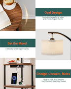 Round Side Table with Lamp and USB Ports, 3-Tier Small End Table - Image 5
