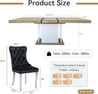 Henf 63"-79" Dining Table Set for 6, 7 Pieces Extendable Dining Table and 6 - Image 7