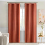 MIULEE Fall Burnt Orange Back Tab Blackout Curtains 52"x90" Length 2 Panels | - Image 9