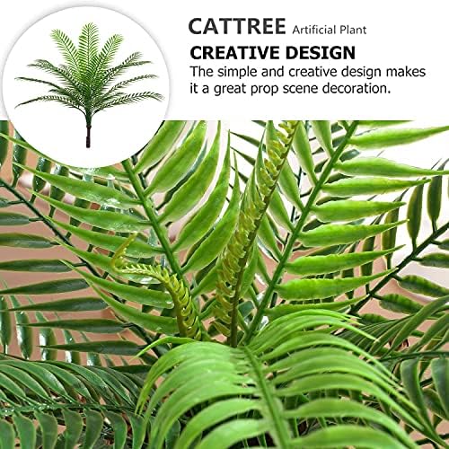 CATTREE Fake Tropical Palm Plant, 2 Pack Artificial Plastic Tree Plants Faux Greenery Leaves Shrubs Boston Fern Bushe for Indoor Outdoor Modern Decoration in Pot for Home Garden Office Wedding Décor - Image 6