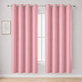 Blackout Curtains 66 x 72 Inch Long Pink Curtains Set of 2 Panels Room by Lemomo