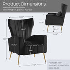 Accent Chairs Set of 2, Upholstered Living Room Chair - Image 2