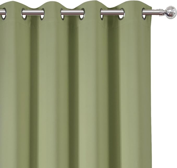 Sage Green Thermal Blackout Curtains/52 x 54 Inch/Set of 2 Panels Room - Image 6