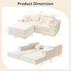 Modular Sectional Loveaeat Cloud Sofa, Boneless Couch - Image 3