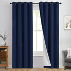 Yakamok Navy Blue 100% Blackout Curtains 84 Inches Long 50" Wide, 2 Panels | by Yakamok