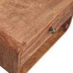 Furniture Solid Wood Curved Honey Caramel Wall Mounted Bedside - Image 6
