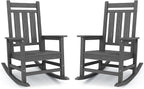 KINGYES Oversized Outdoor Rocking Chair Set of 2, All-Weather Patio Rocking by KINGYES