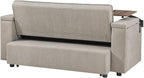 oaaktu Large Size Convertible Sleeper Sofa Bed, Polka dot Velvet Pull Out Futon - Image 6