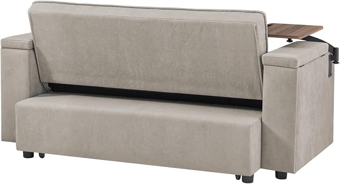 oaaktu Large Size Convertible Sleeper Sofa Bed, Polka dot Velvet Pull Out Futon - Image 6