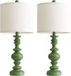 BOBOMOMO 24" Farmhouse Table Lamps Set of 2 – Sage Green Bedside Lamps - Image 6