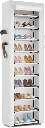 ROJASOP Shoe Rack with Covers 10 Tier Large Shoe Organizer Tall Shoe Closet by ROJASOP