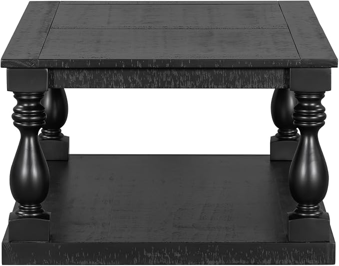 Merax Vintage Coffee Table Featuring Artistic Vase Column Legs and Luxurious - Image 7