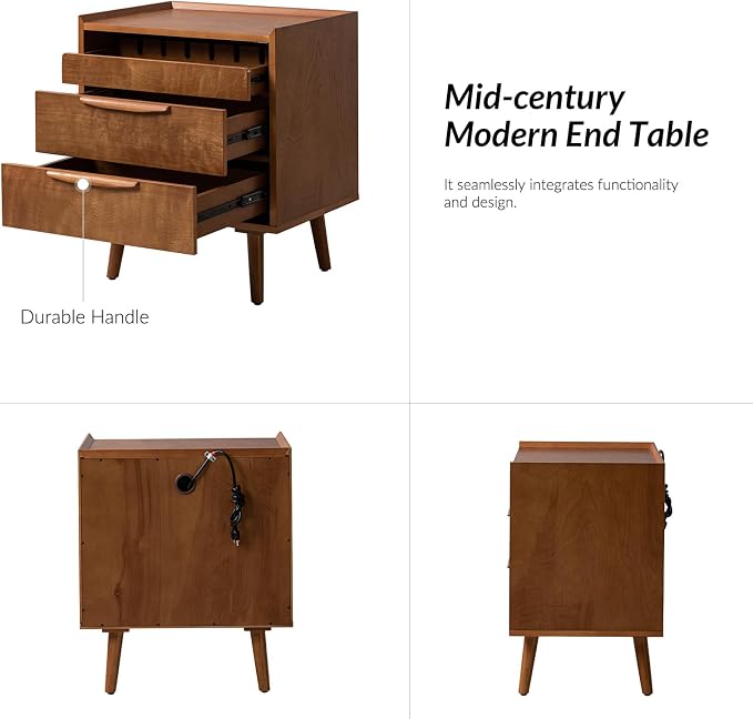 HULALA HOME 2 Drawer End Table - Image 6