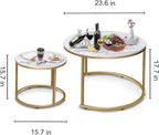 Garden 4 you Nesting Coffee Table Faux White Marble - Image 3