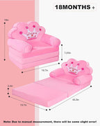 MOONBEEKI Kids Couch Fold Out, Foldable Princess Chair - Image 3