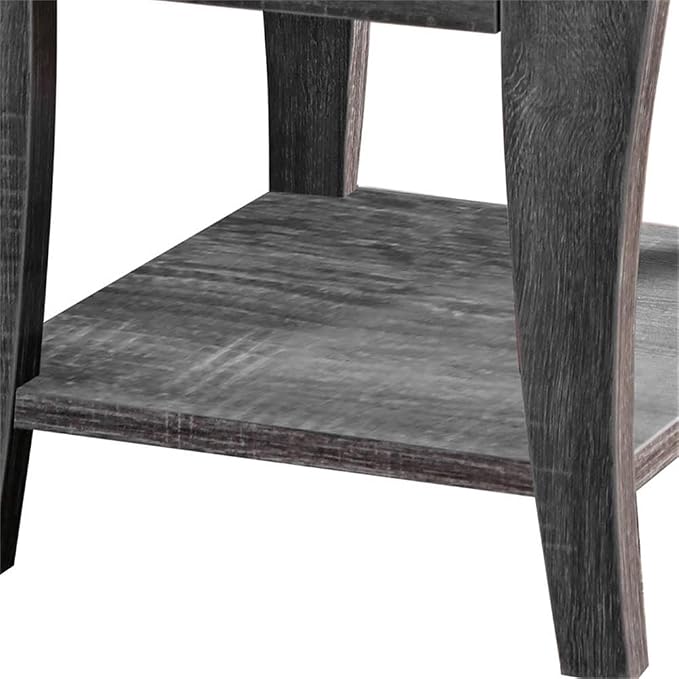 BOWERY HILL Transitional Wood Storage End Table, Solid Wood and Veneer - Image 7
