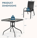Arlopu 5 Piece Outdoor Patio Dining Set, Porch Furniture - Image 2